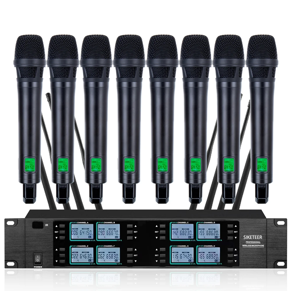 

High Quality U-segment 8-Channel Wireless Microphone Conference Home Outdoor Entertainment Collar Clip Handheld Gooseneck Type