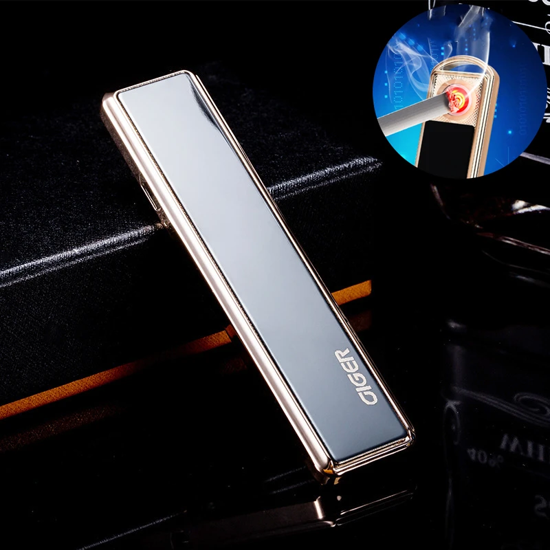 Smoking Windproof Smooth Mirror Lighters Zinc Alloy Usb Rech