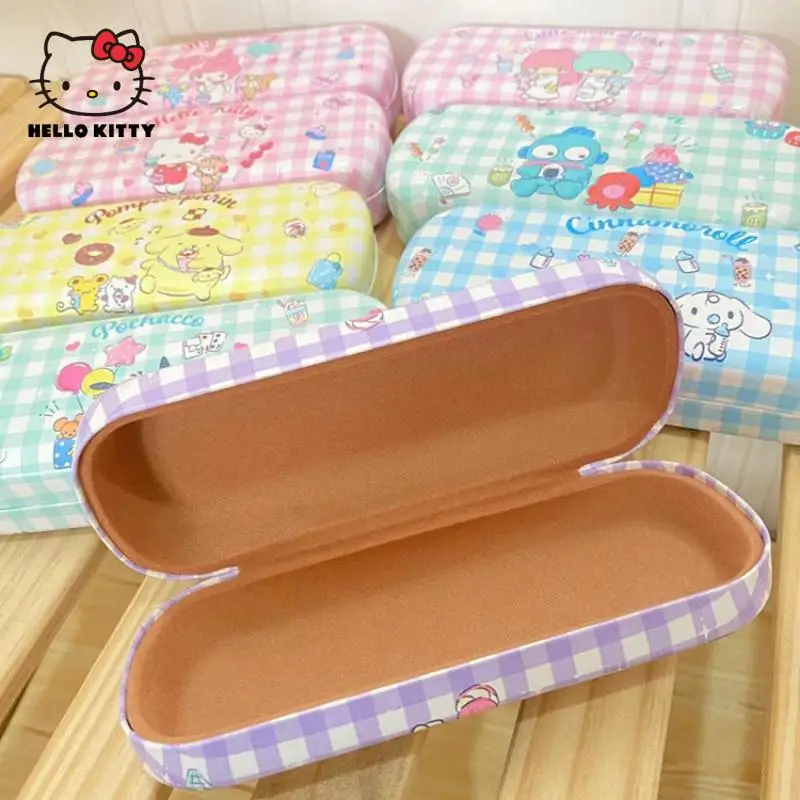 

Cartoon Sanrios Accessories Hello Kitty My Melody Kuromi Kawaii Cute Glasses Storage Box Pu Leather Portable Student Glasses Box