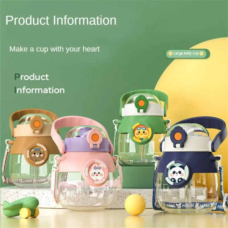 

Anti-falling Student Cup 600ml Convenient Cleaning Portable Portable Cup Length Adjustment Large Capacity Cup Moe Fun Belly Cup