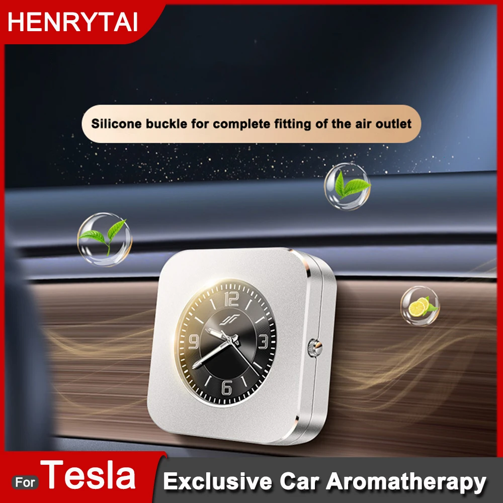 

Car Air Freshener Perfume Aromatherapy Clockwork Style Fragrance Scent Diffuser For Tesla Model Y Model 3 Interior Accessories