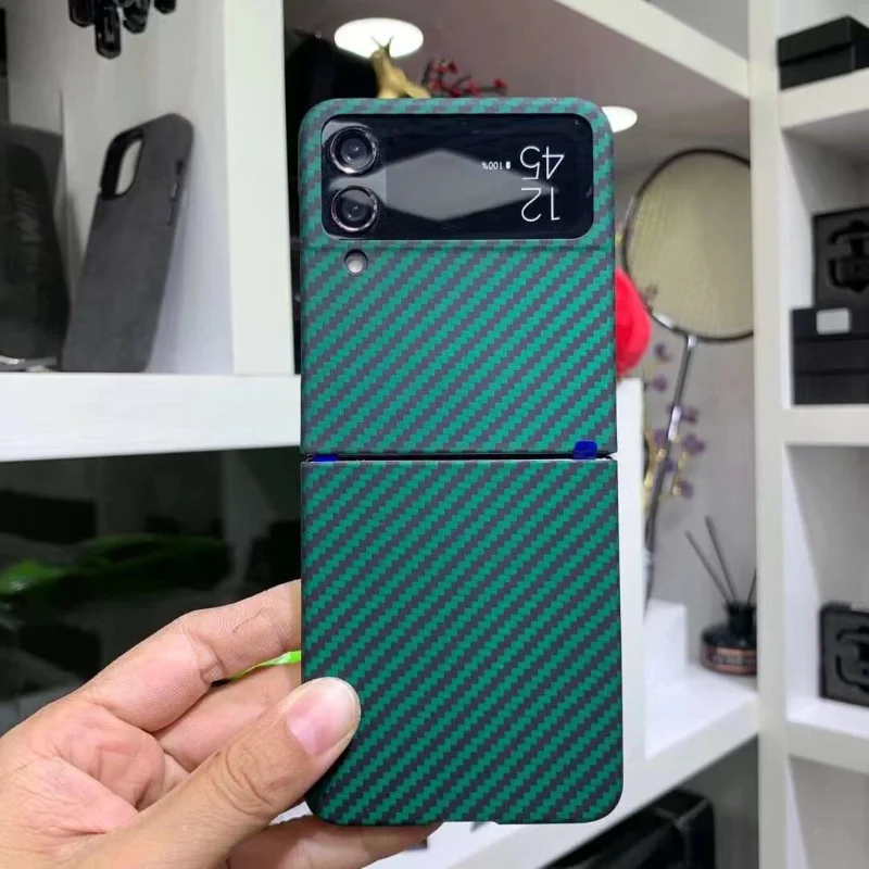 

Чехол из углеродного волокна для Samsung Galaxy Z Flip 4, противоударный чехол из арамидного волокна, защитный чехол для Galaxy Z Flip 4, аксессуары для телефонов