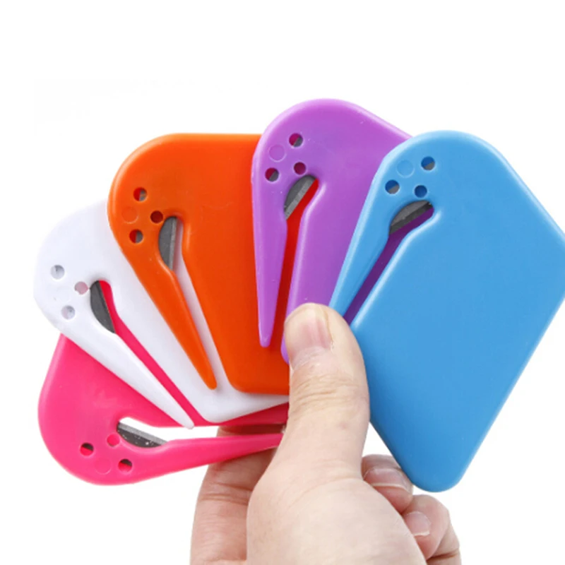 

1Pc Plastic Mini Letter Knife Mail Envelope Opener Safety Paper Guarded Cutter