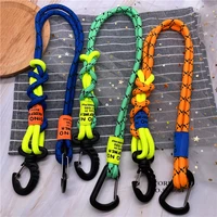 fluorescent color handmade knitting phone case rope braided lanyard for key handbag belt tote bag strap replacement accessory