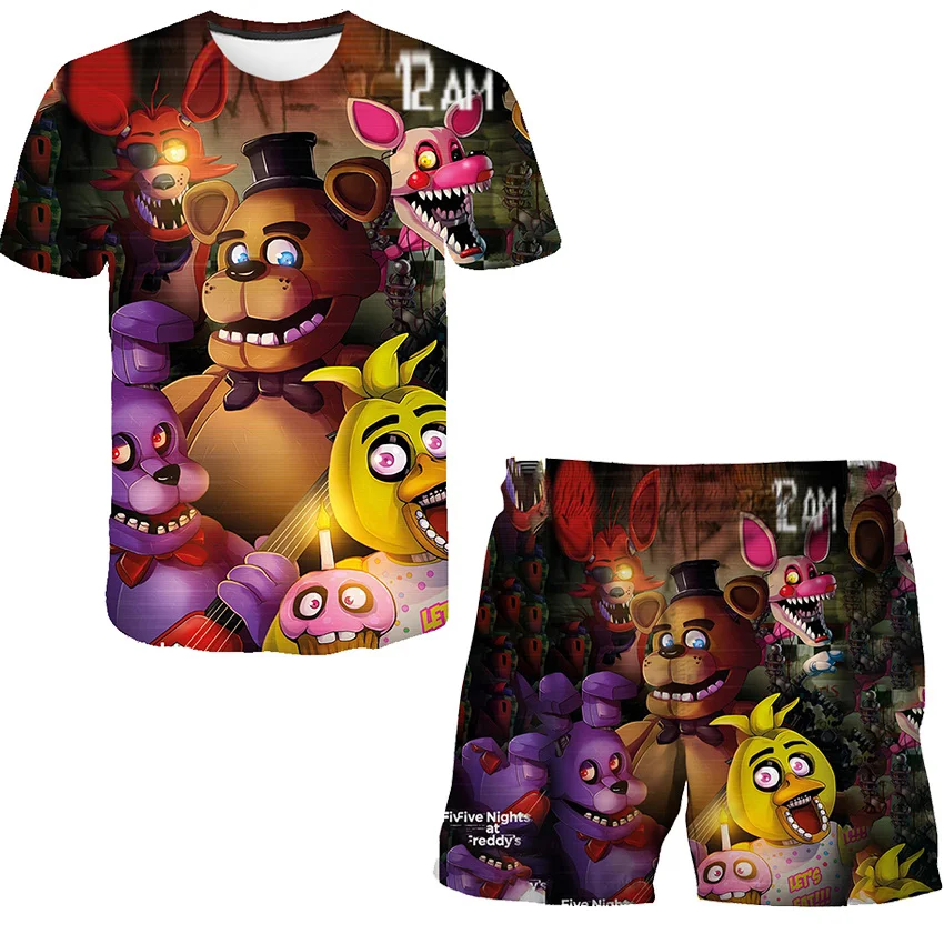 

Fashion Baby Clothes Set Five Night At Freddy Baby Boy Casual Horror Game FNAF Tops + Shorts 2pcs Baby Boy Clothing Outfits 2022