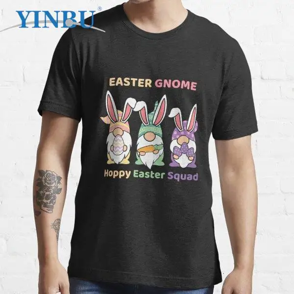 

Easter Gnome- Hoppy Easter Squad, Hand Drawn Illustration t shirts for men YinBu streetwear graphic anime tees