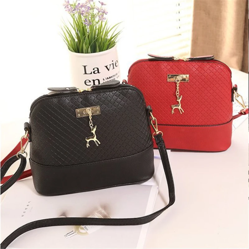 

2022 Women Messenger Bags Fashion Mini Bag With Deer Toy Shell Shape Bag Women Shoulder Bags Handbag PU Leather Totes