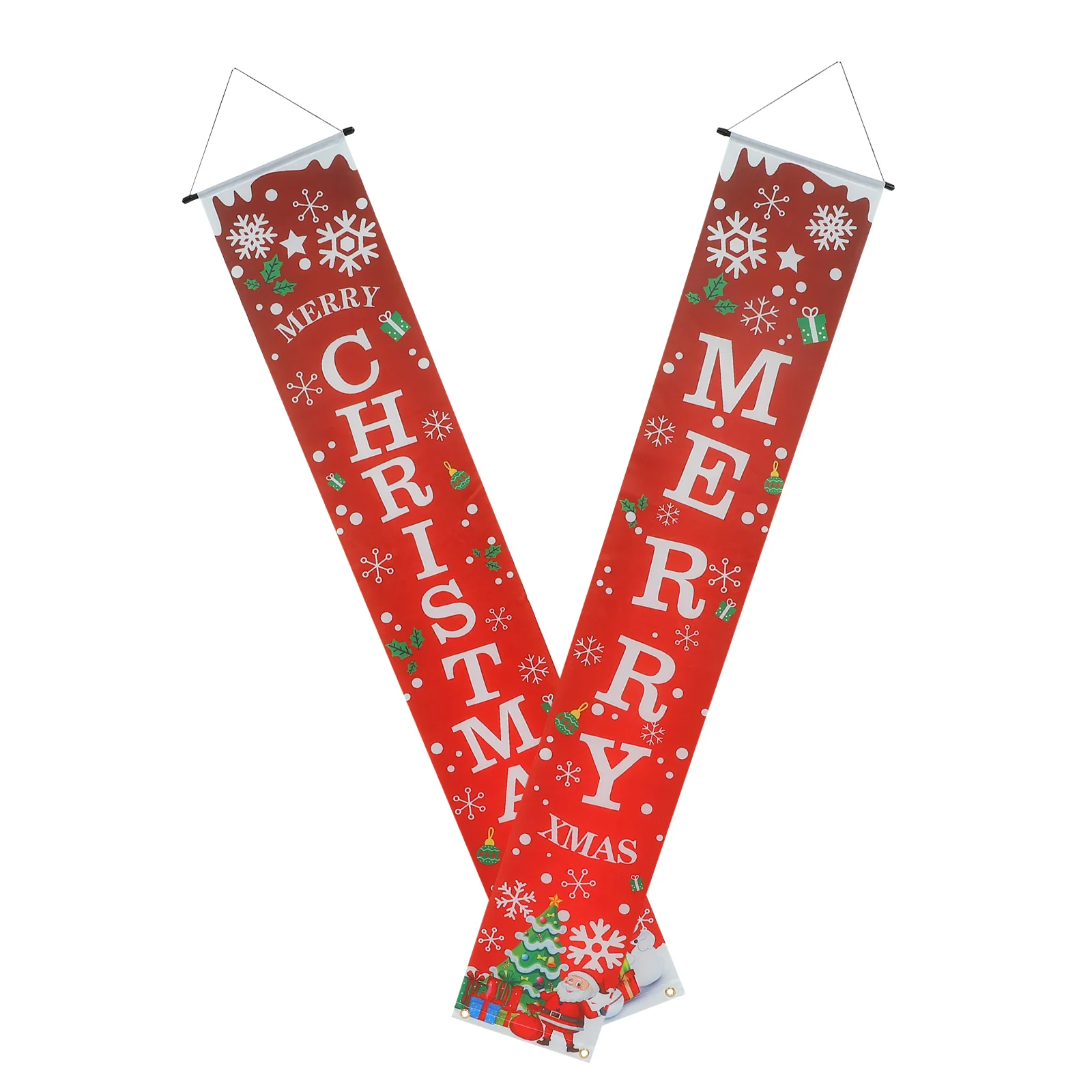 

Christmas Banner Sign Porch Door Merry Hanging Couplet Decorations Decorativeflag Frontwelcome Banners Signs