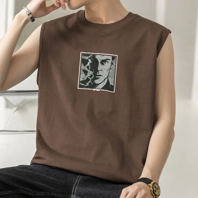 Мужская летняя футболка из чистого хлопка для фитнеса с перекладиной спортивный