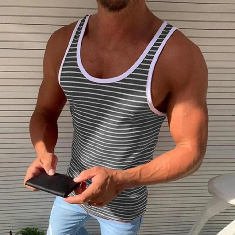 

Sweat Absorbing Trendy Sleeveless Loose T-shirt Bodybuilding Clothing Moisture Wicking Training Vest O-neck for Outdoor