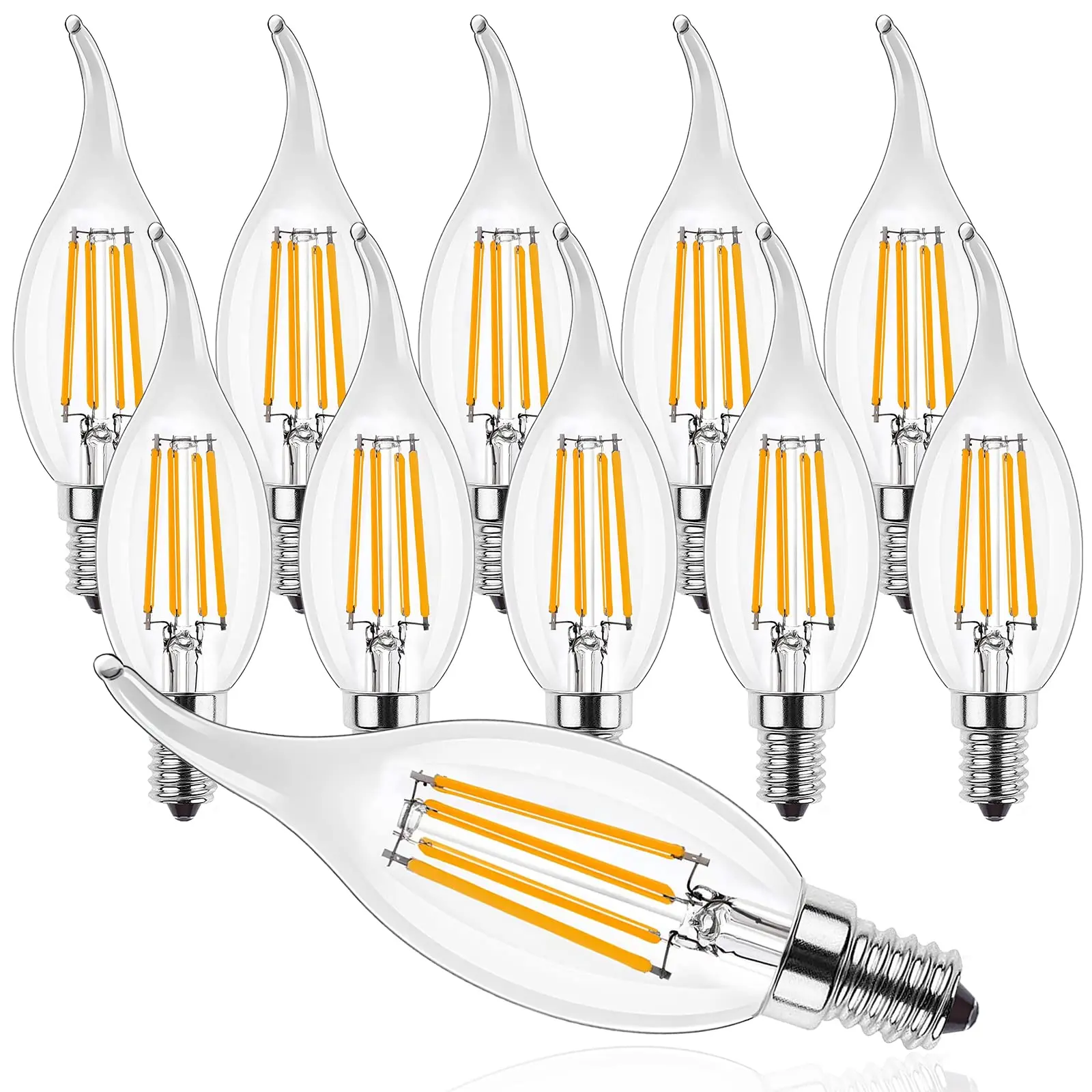 E14 220V LED Lamp 4W 6W C35T LED Dimmable Filament Candle Bulbs Warm white 2700K Cold white 6000K Candelabra