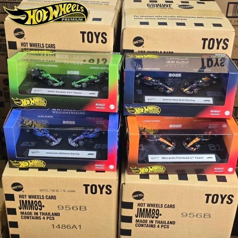 Фото Hot Wheels Premium Gold Label JMM89 F1, набор из двух литых моделей автомобилей, Red Bull Williams Kick Sauber, гоночный автомобиль Формулы-1 из сплава, C №2