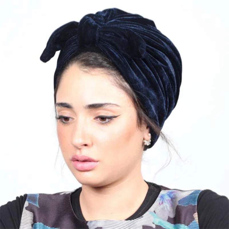 

Fashion Bow Velvet Women Head Scarf Turban Ready To Wear Inner Hijabs Femme Musulman Hijab Caps India Wrap Turbante Mujer