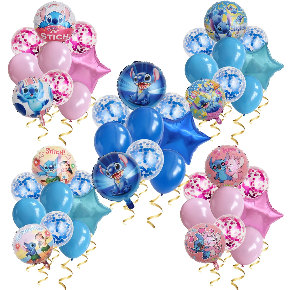 

9 шт./компл., воздушные шары из фольги «Лило и Стич» для украшения дня рождения
