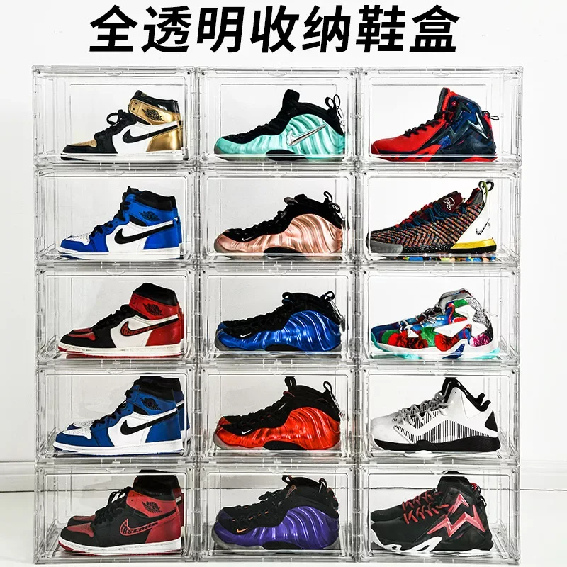 

NEW2023 High Transparent Shoebox Side Open Suction Shoebox Storage Box Transparent Thick Hard Dust and Oxidation Proof Shoebox