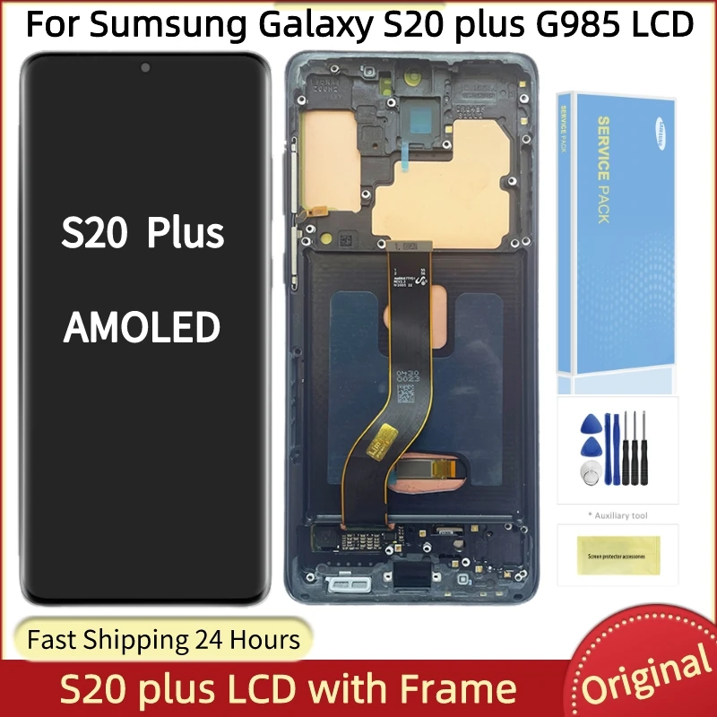 Original Super AMOLED display touch screen For Samsung Galaxy S20 plus G985F Display Touch Screen Digitizer Assembly With defect