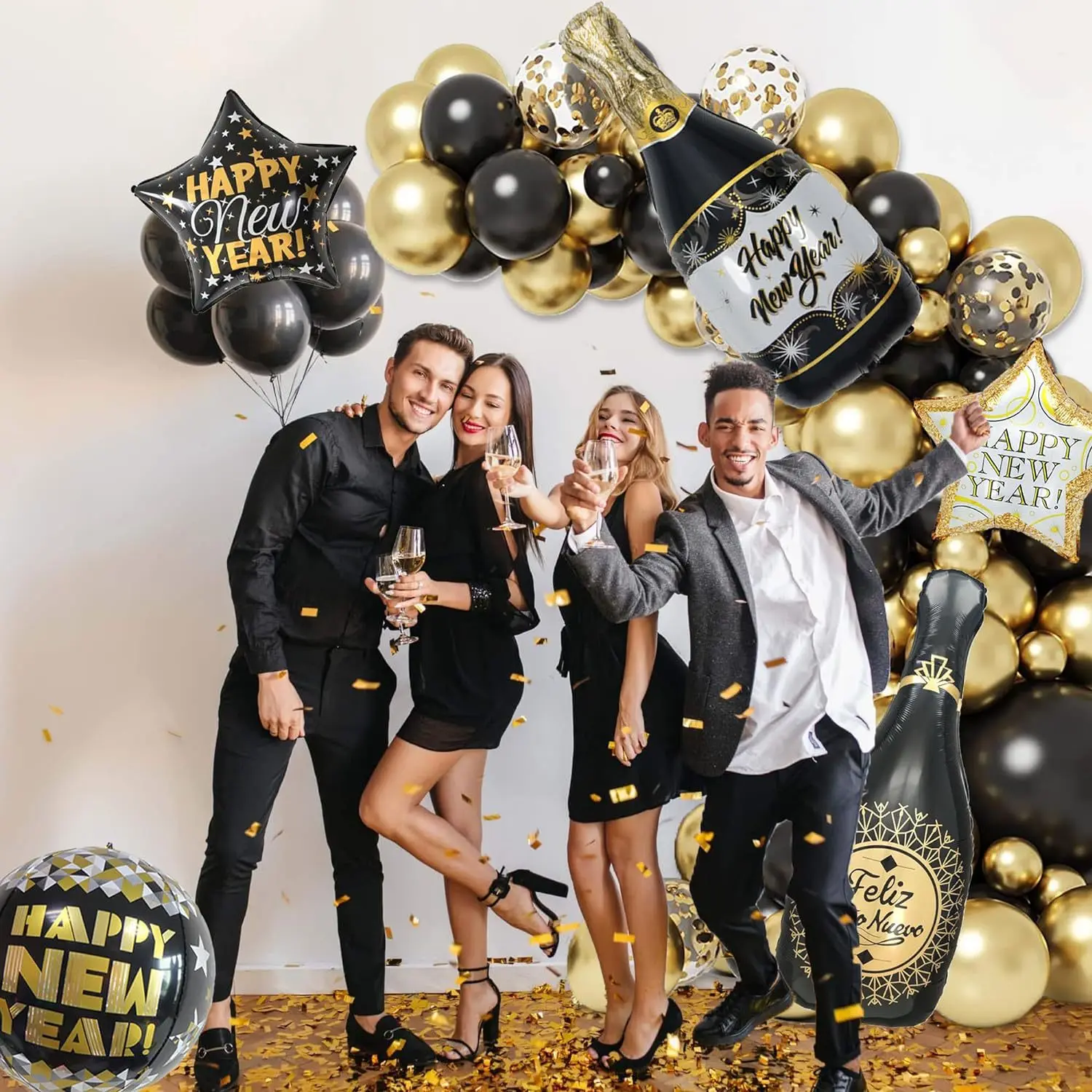 116 Шт. Круглые Воздушные Шары Со Звездой Для Новогоднего Обратного Отсчета