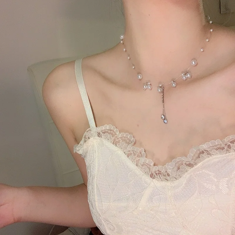 2022 искусственная жемчужная кисточка цветок элегантная сказочная цепочка на