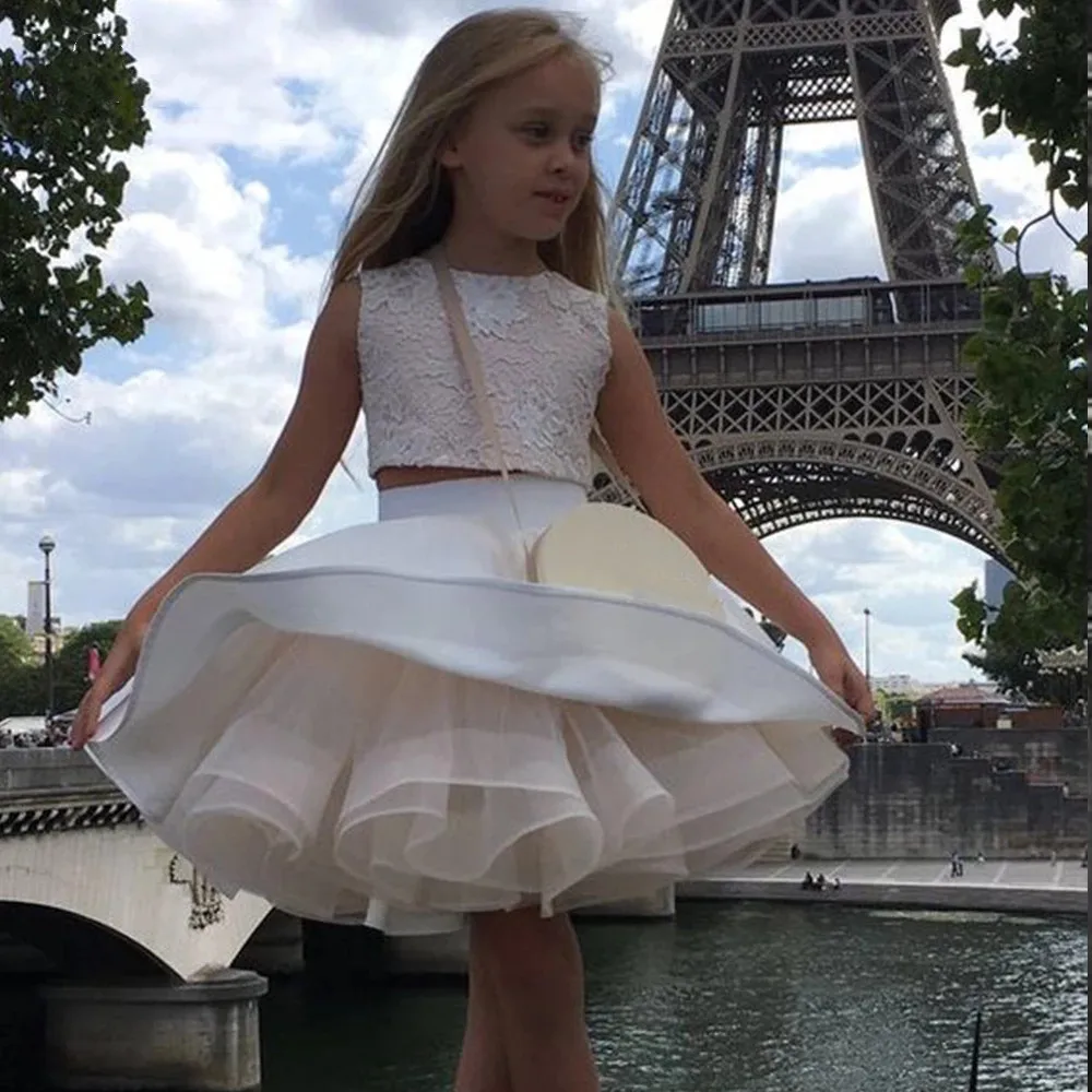 

Flower Girls Dresses Beautiful Holy Communion Dresses Lace Beaded Puffy Ball Gown Prom Pageant Dress For Girls