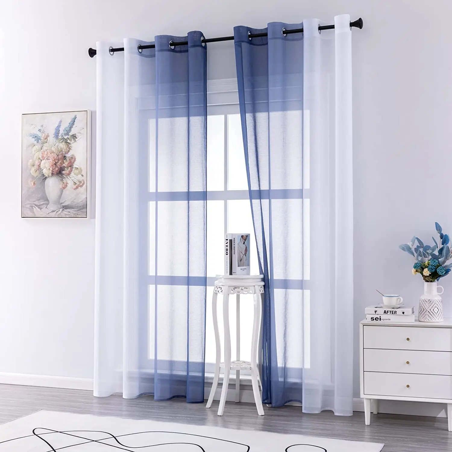 Шторы LISM из тюля с градиентом левая и правая тюлевые занавески органзы для