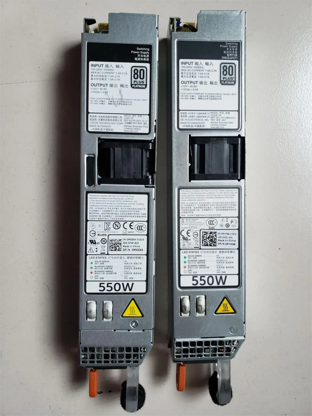 

550W power supply for PowerEdge R320 R420 0M95X4 CN-0M95X4 L550E-S0 PS-2551-1D-LF Redundant power supply tested well