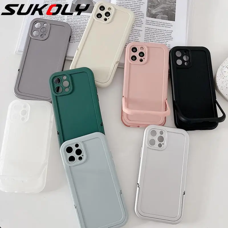 

Противоударный силиконовый чехол с подставкой для iPhone 13 Pro Max 12 11 Pro Max XS X XR