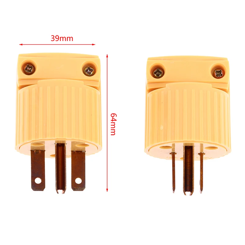 

Yellow America 6-15P 5-15P 125V 15A Rewirable 3 Pole NEMA US Locked Industry Power Converter Plug Inline Wired Connector Type B