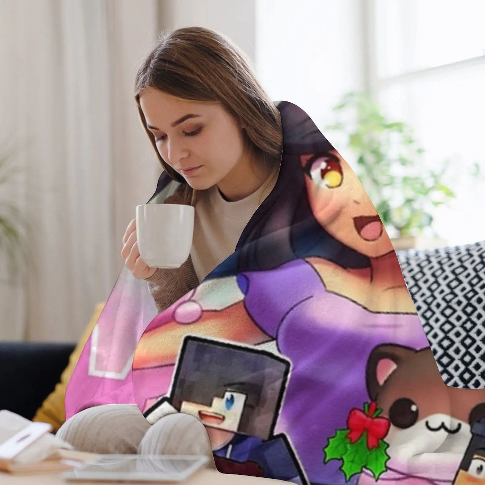 Художественный постер Aphmau классический одеяло лохматое фланелевое постельное