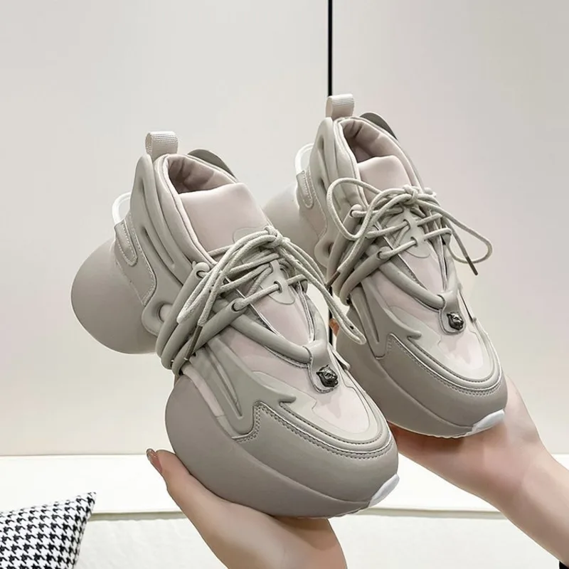 

Thick Sole Women Sneakers Fashion Designer Platform Sneakers For Women Ins Style 6CM Increase Sneakers Casual Women‘s Shoes