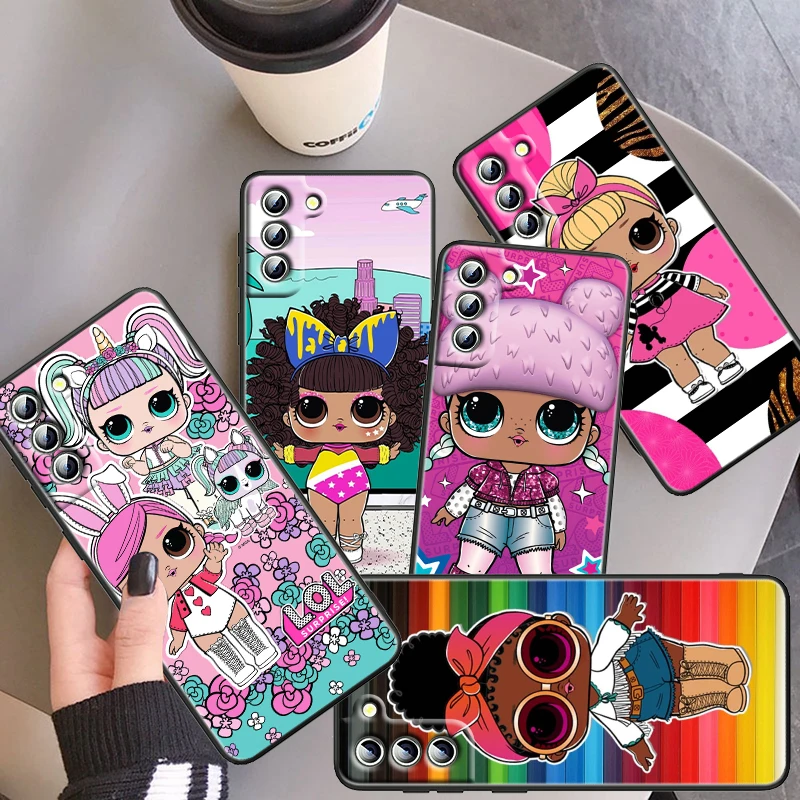 

Cute L.O.L. SURPRISE Doll For Samsung Galaxy S22 S21 S20 FE S10 5G S10E S9 S8 Plus Ultra Pro Lite S7 Edge Soft Black Phone Case