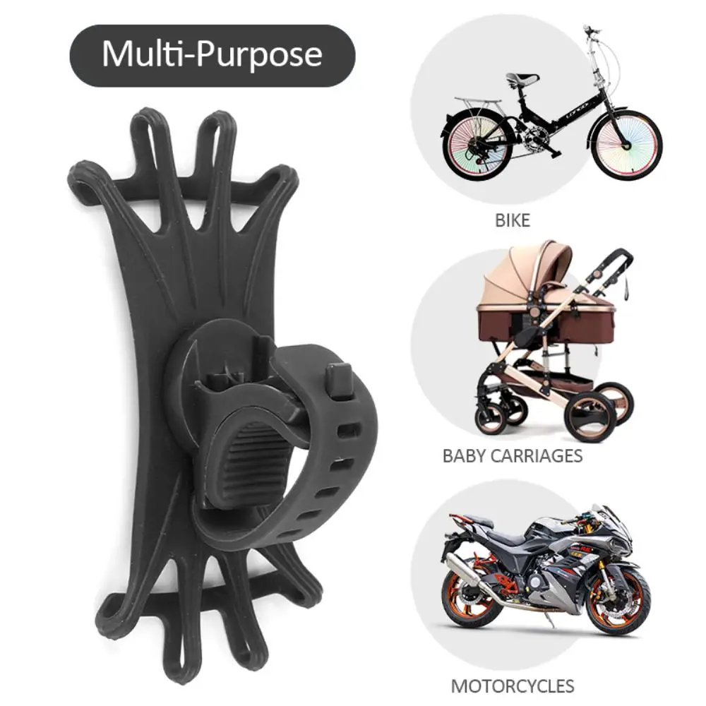

Silicone Support For Mobile Phone Silica Gel Safe Phone Holder Silicone Pull Type Upgraded Motorcycle Stand Phone Accessories