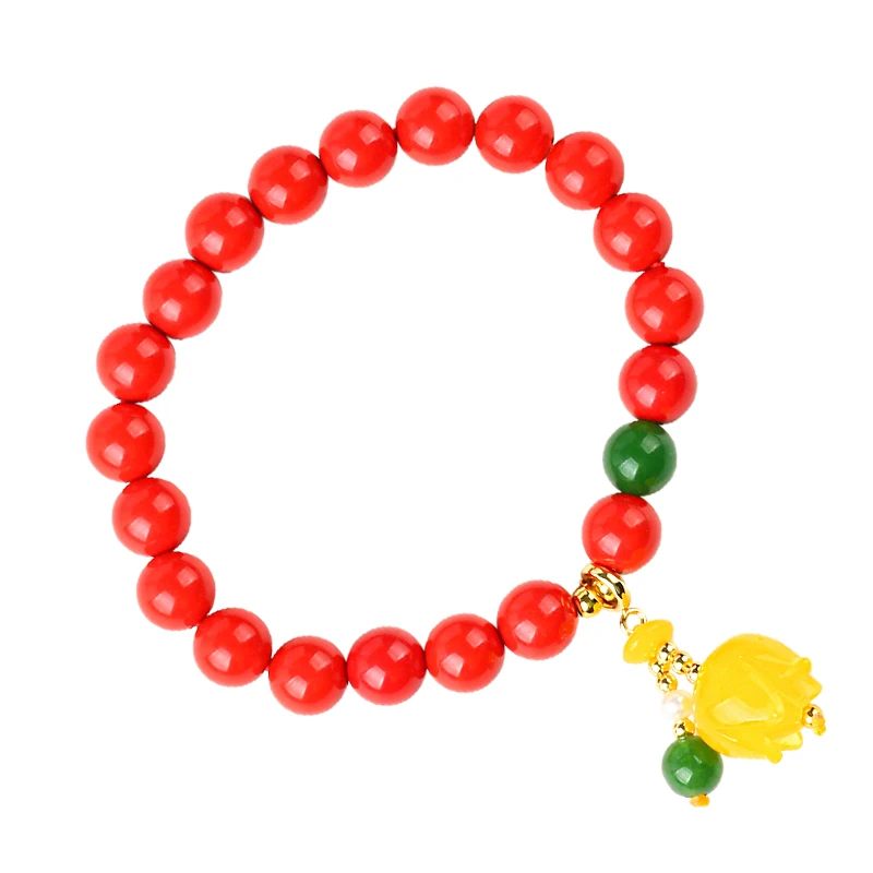 Yuhuicai оригинальный браслет из натуральной киновари женский пчелиного воска