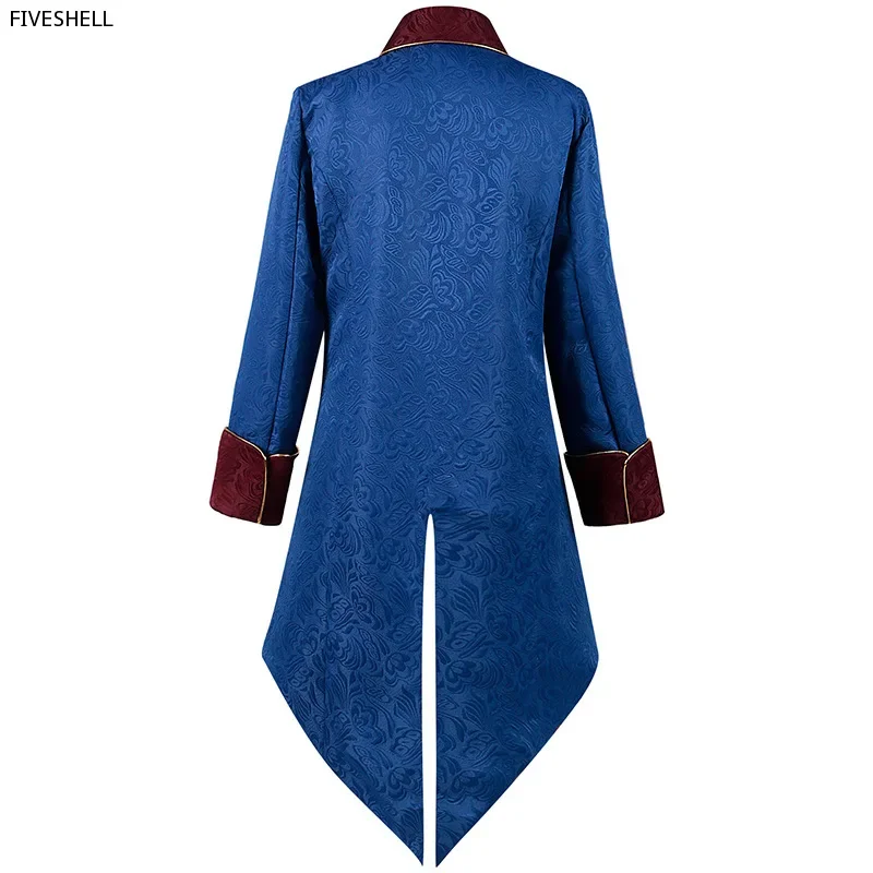 Средневековый жаккардовый викторианский Tuexdo косплей готический фрак Ренессанк