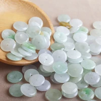 natural jadeite handcarved safety button beads diy 100 real jade bracelets necklace jade accessories septa scattered beads