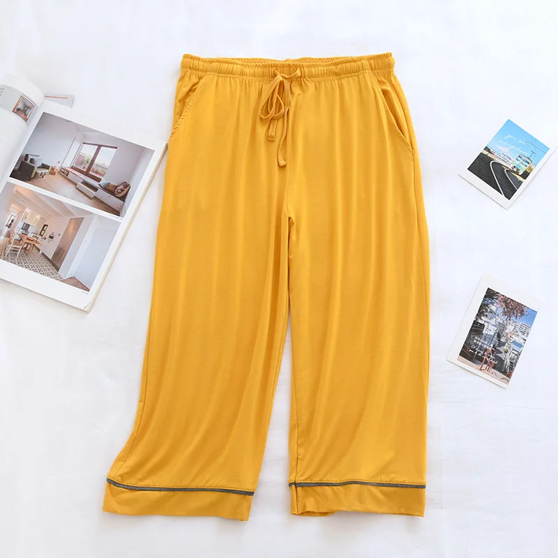 Modal Thin Ladies Pajama Pants Sleeping Trousers Women Calf-length Sleep Bottoms Lounge Wear Female Sleep Pants Spring Summer