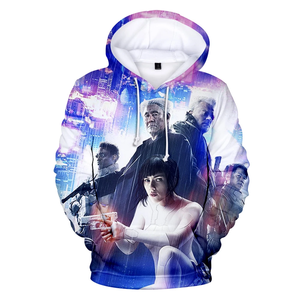 

Роскошные 3D толстовки с длинным рукавом с рисунком призрака в Ракушке, модный мужской/женский свитшот с рисунком призрака в Ракушке, детски...