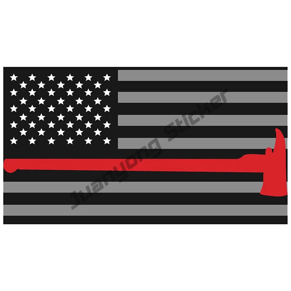 

Противопожарная тонкая красная линия топор флаг огонь автомобиль окно наклейка ноутбук Виниловые стикеры Стайлинг крышка аксессуары для у...