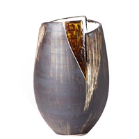 high quality handmade embossed creative home decor craft decorative ceramic vase with resin