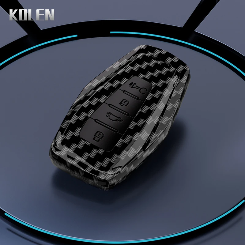 Чехол для автомобильного ключа из АБС-углеродного волокна для Geely Coolray X6 Геометрия c Emgrand Global kulrey Hawk GX7 okavango Защищенный Корпус Fob