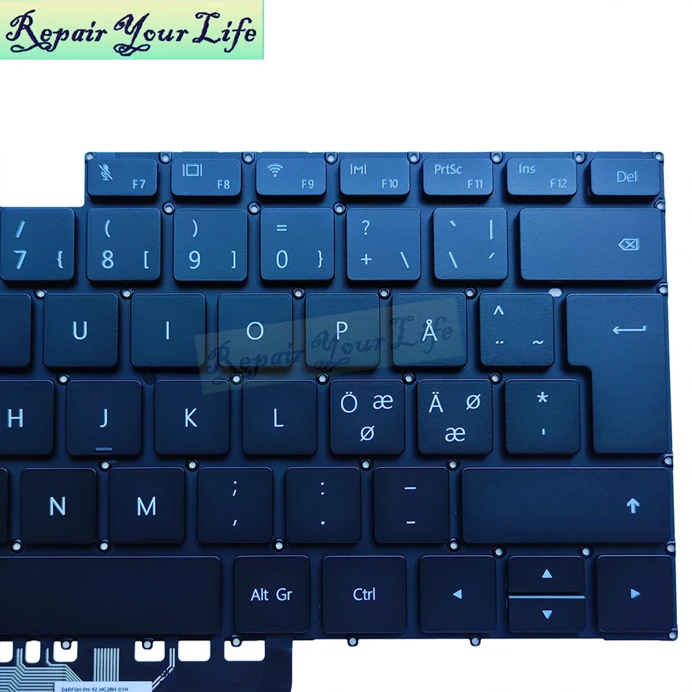 Подсветка клавиатуры Норвегии Евро для Huawei MateBook D 14 NBL-WAQ9RP WAQ9L WAQ9R NBB-WAH9 WAP9R KLW-W19 W29