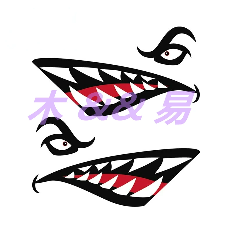 

Personality Shark Mouth Teeth Cartoon Decal Waterproof Car Stickers Creative Graffiti Motorcycle Decoration Car Accessories PVC