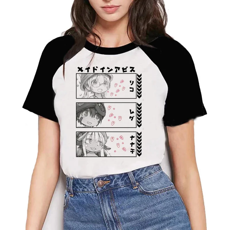 

Забавная белая мужская футболка с аниме «Сделано в Бездне» y2k 2022, футболка в эстетике