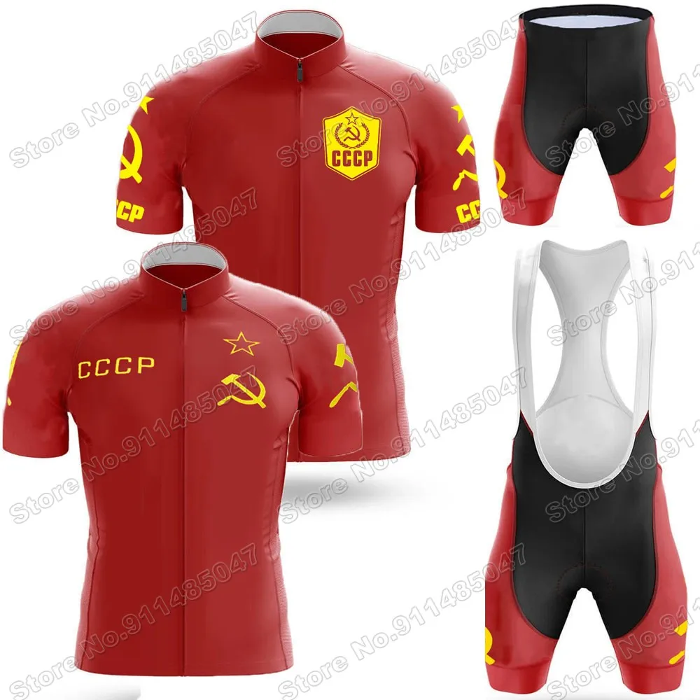 

2022 Cccp Team Cycling Jersey Set Summer Clothing Road Bike Shirts Suit Bicycle Bib Shorts MTB Wear Maillot Ropa