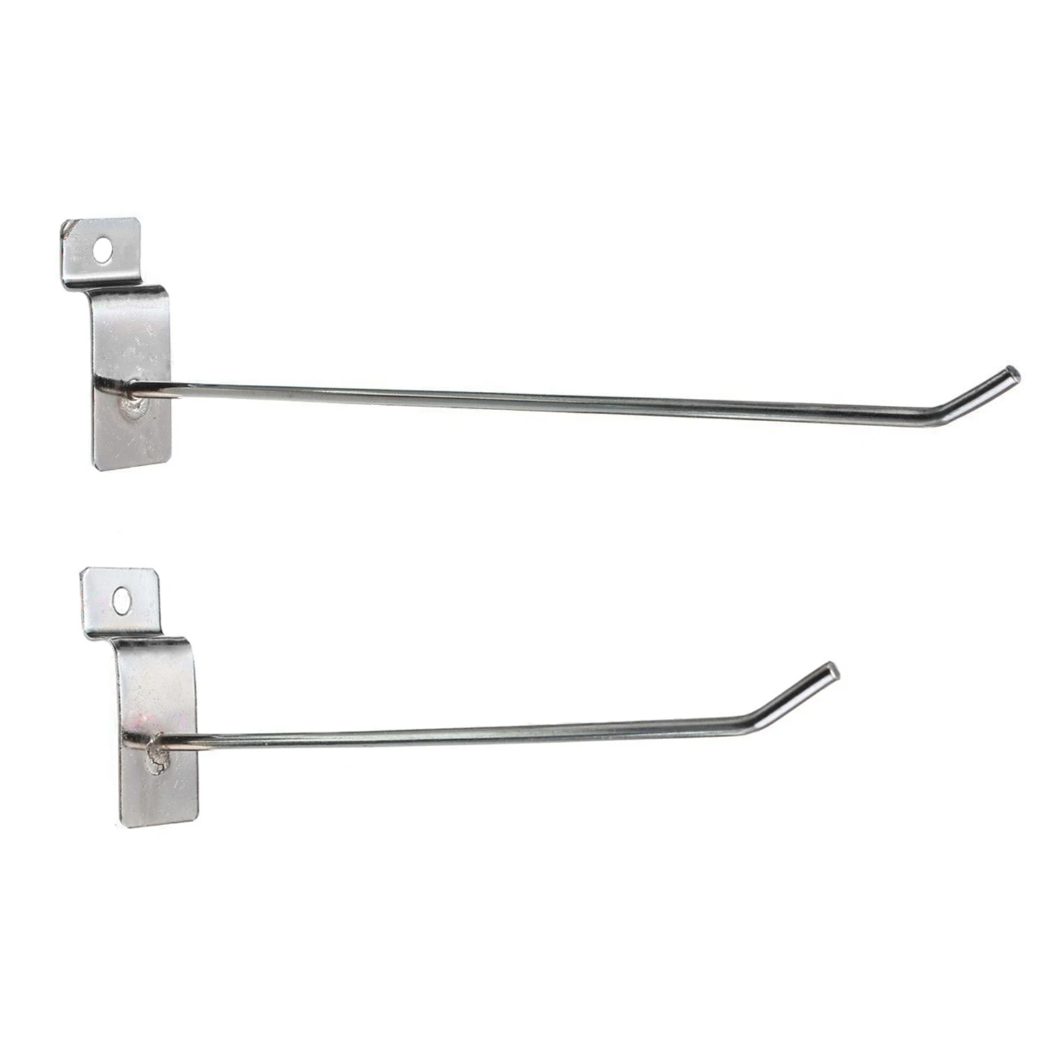 

50Pcs Slatwall Single Hook Pin Shop Display Fitting Prong Hanger - 25Pcs 150Mm & 25Pcs 200Mm