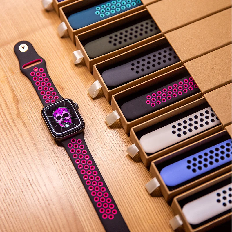 

Strap For Apple Watch ultra band 44mm 40mm 45mm 41mm 49mm 42mm 38mm correa Sport Silicone Bracelet iWatch series 7 3 4 5 6 se 8