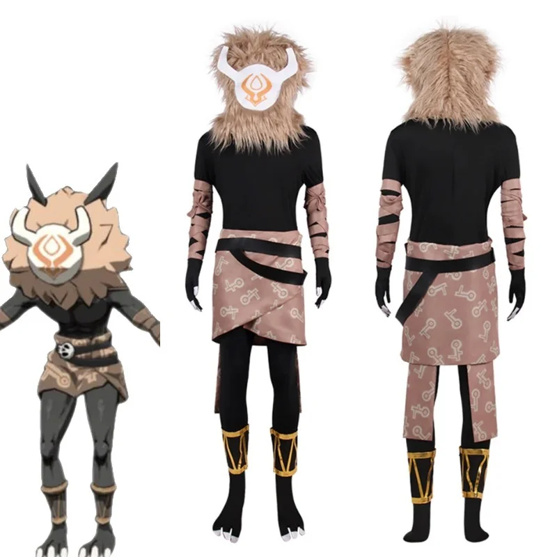 

Аниме игра Genshin Impact Hilichurl общий враг косплей костюм с плюшевой маской Хэллоуин наряды для вечевечерние НКИ ролевые игры реквизит набор