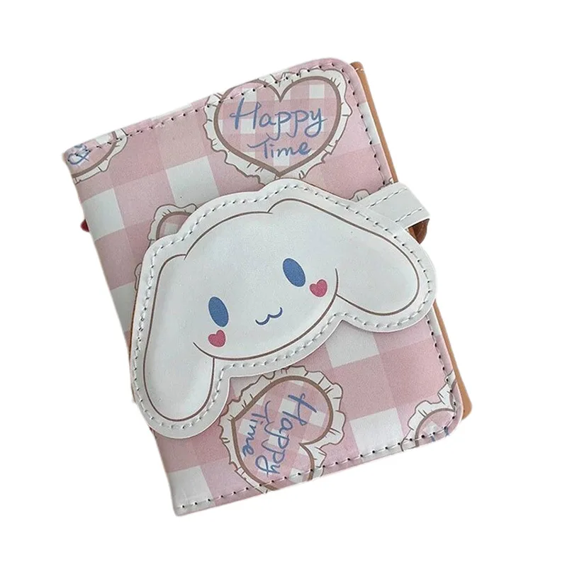 

Новый кошелек Sanrio Hellokitty Cinnamoroll, женский короткий кошелек с мультяшным рисунком, милый кошелек для девушек с сердцем, кошелек для монет