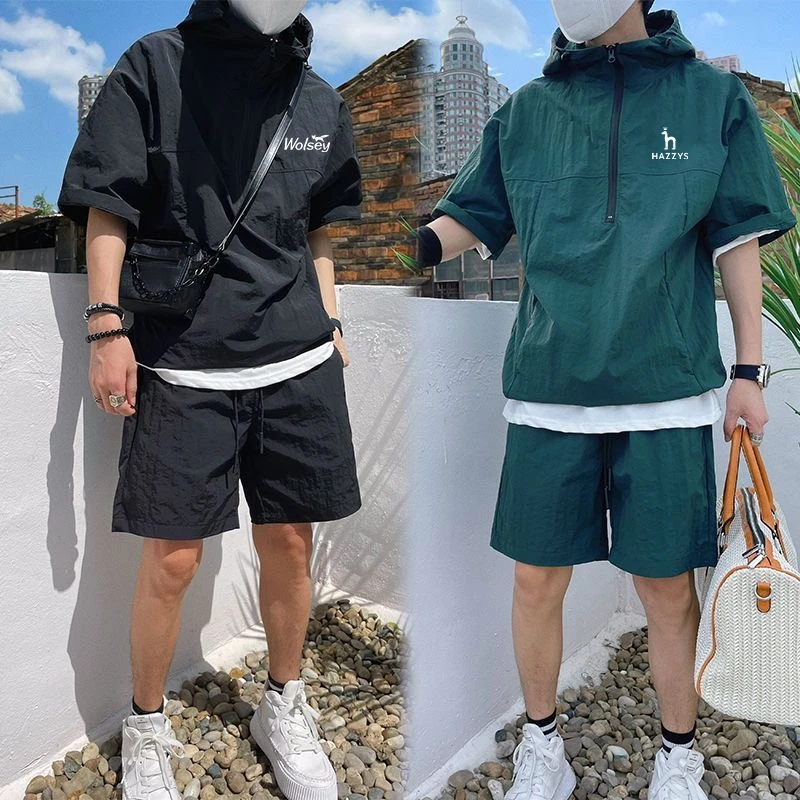 

men's golf wear malbon T-shirt Horse Quick drying summer G4 Hooded 2-piece Set Golf shorts Clothing Men Golf Suit Golf Wear Men