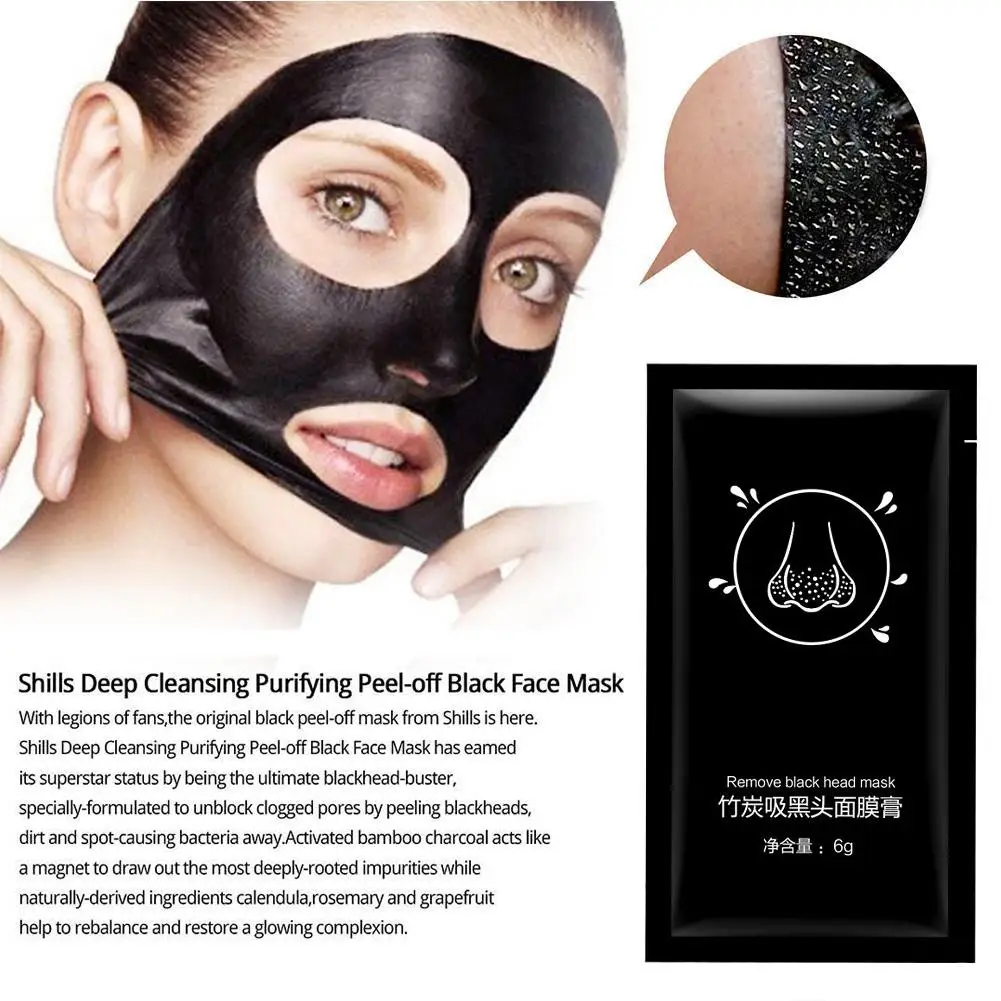 

Bamboo Charcoal Blackhead Removing Facial Mask Shrinks Skin Acne Pores Removing Care Cleaning Mud Tears And Mask Nose Film G3U3