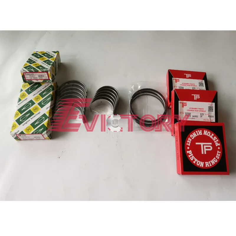

For Isuzu 3KR2 rebuild overhaul piston ring + full gasket kit + bearing set